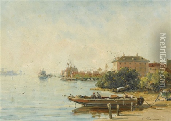 Seeufer Mit Fischerboot Oil Painting - Gustave Mascart