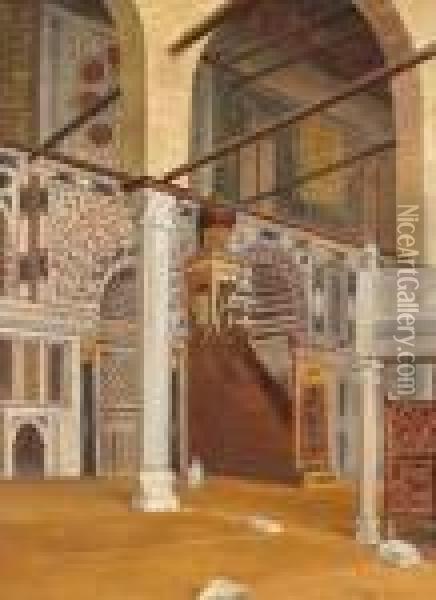 Blick In Die El Mnayyad Moschee Oil Painting - Otto Pilny