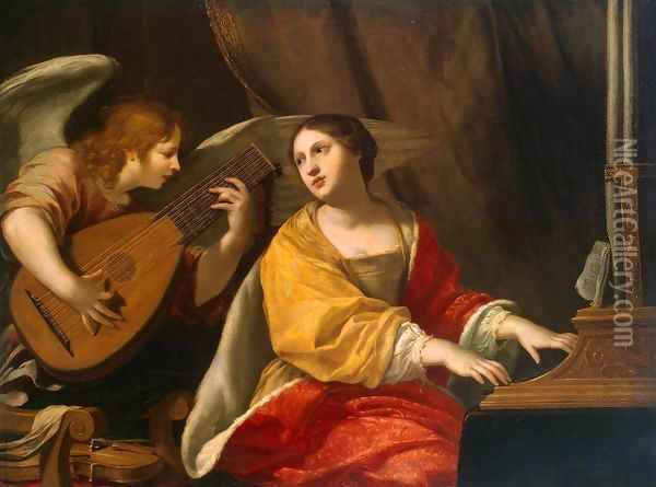 St Cecilia Oil Painting - Jacques Blanchard