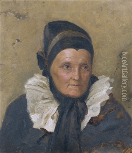 Alte Frau Oil Painting - Raphael Ritz