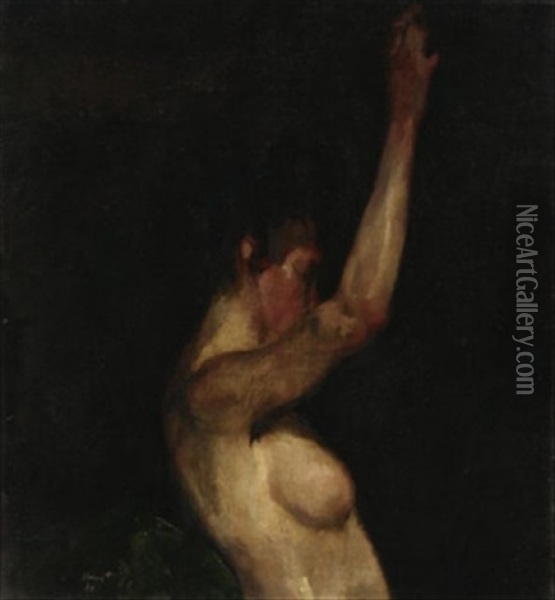 Weiblicher Halbakt Oil Painting - Max Slevogt