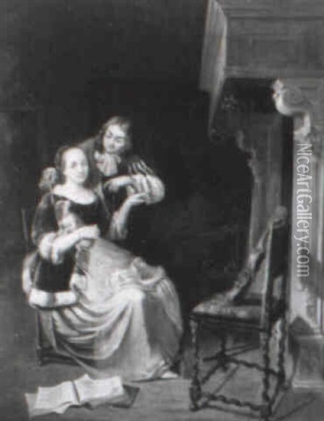Die Musikstunde Oil Painting - Frans van Mieris the Younger