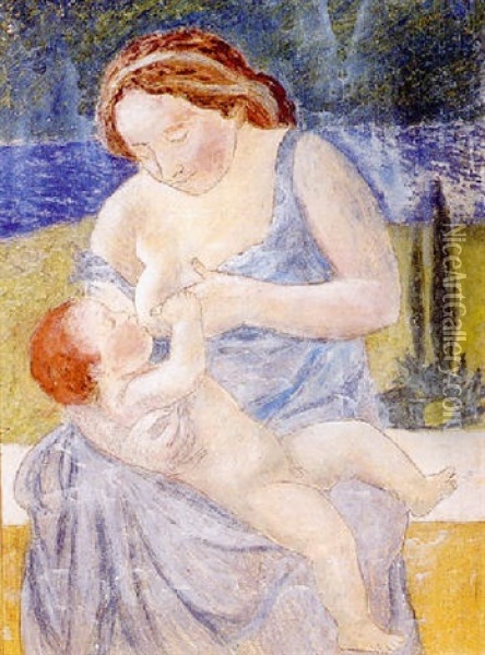 Maternite Italienne Oil Painting - Maurice Denis