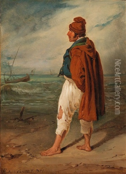 Neapolitan Fisherman Oil Painting - Raffaele Carelli
