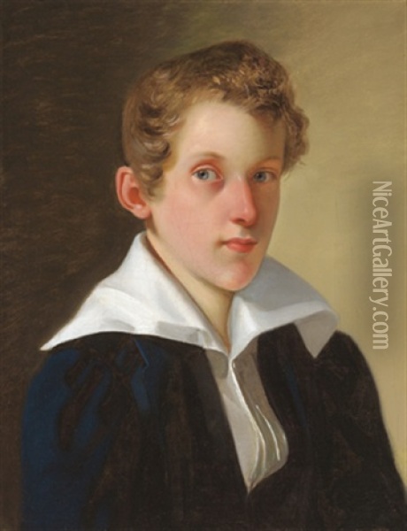 Portrait Eines Knaben Oil Painting - Johann Nepomuk Mayer