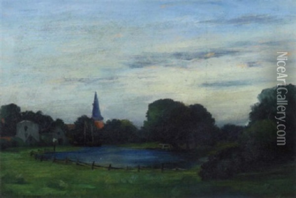 Kirche In Eppendorf Oil Painting - Anderly Johann Moeller