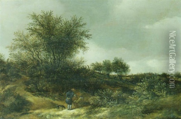 Dunenlandschaft In Der Umgebung Von Haarlem Oil Painting - Guillam Dubois