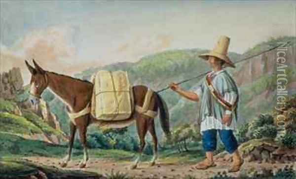 Conveyance of the Mail in Colombia Oil Painting - Joseph Brown