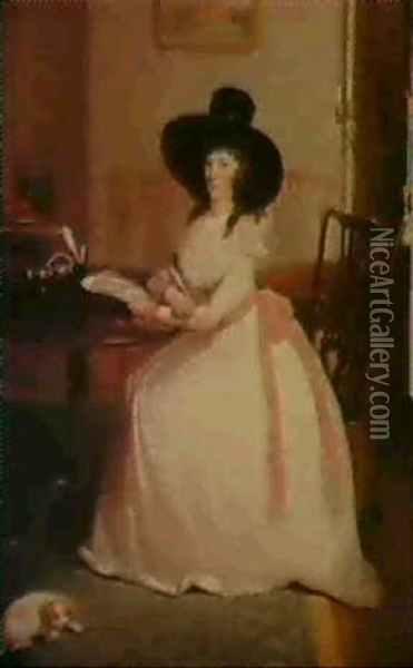 Portrait Of Elizabeth Maria Chevallier Oil Painting - Lewis (of Bath) Vaslet