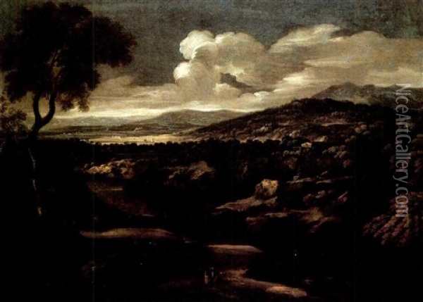 Paysage Fluvial En Italie Oil Painting - Gaspard Dughet