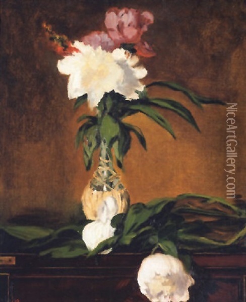 Pivoines Dans Une Bouteille Oil Painting - Edouard Manet