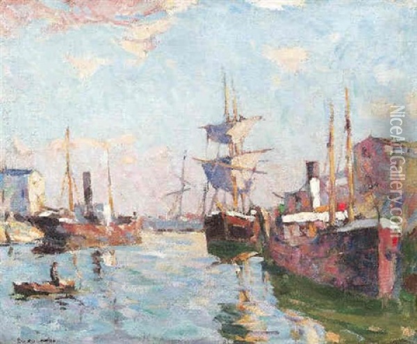 Sudlandlischer Hafen Oil Painting - Gustav Fenkohl