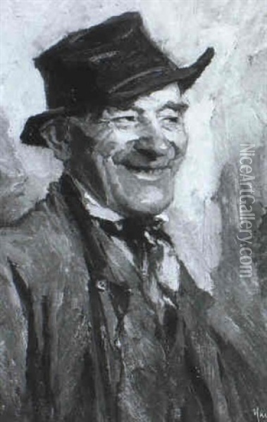 Brustbild Eines Lachenden Bauern Oil Painting - Hans Best