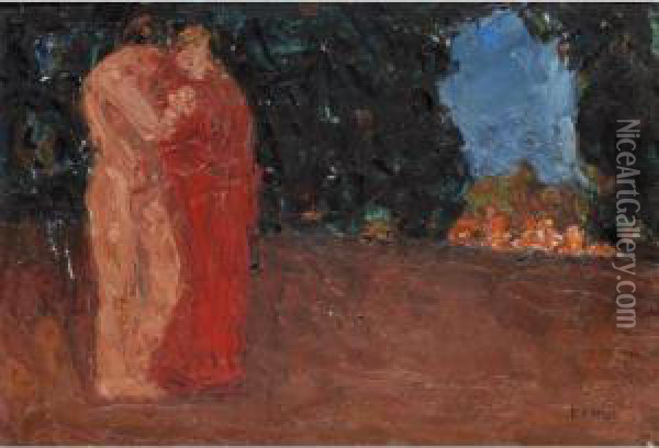The Lovers Oil Painting - Emmanuel Zairis