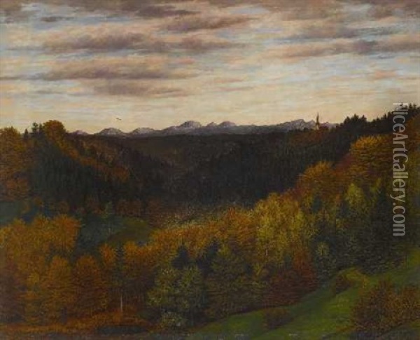 Grubmuhler Herbstlandschaft Oil Painting - Karl Haider