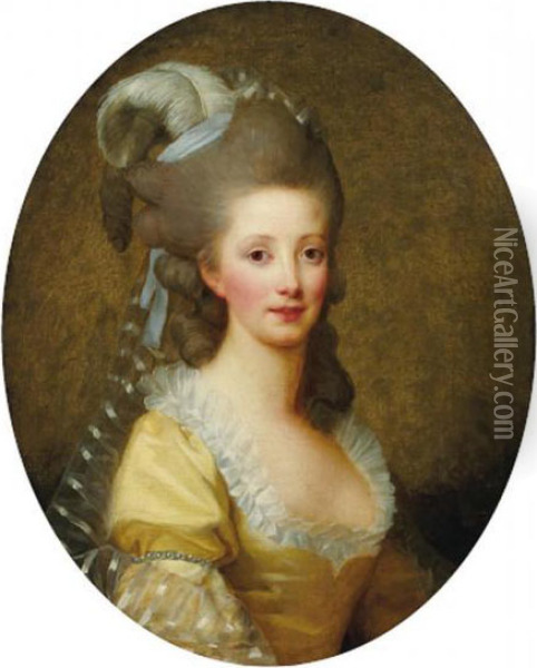 Portrait D'une Femme En Buste Oil Painting - Elisabeth Louise Vigree Lebrun