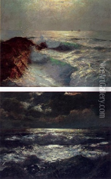 Off The Coast Of St. Ives Oil Painting - Julius Olsson