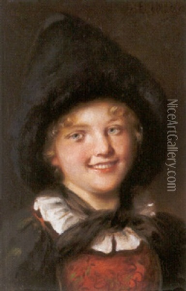 Trachtenmadchen Oil Painting - Emma (Edle von Seehof) Mueller