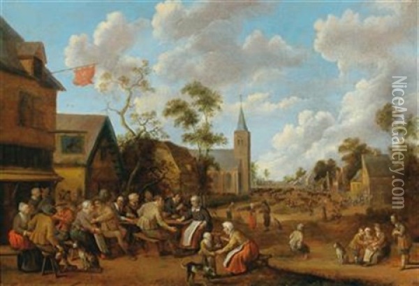 A Village Feast Oil Painting - Joost Cornelisz. Droochsloot