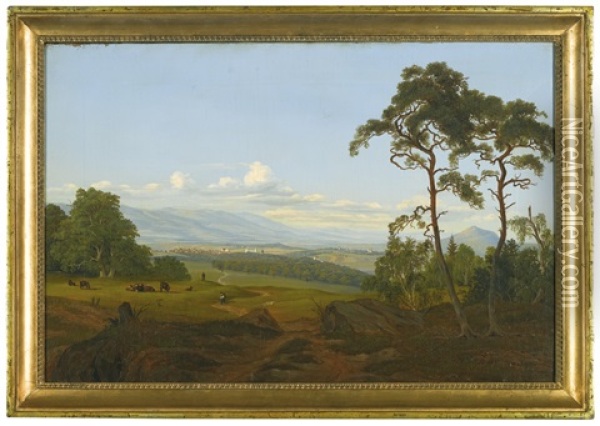 Bohemian Landscape Near Teplitz Oil Painting - Anton Castell