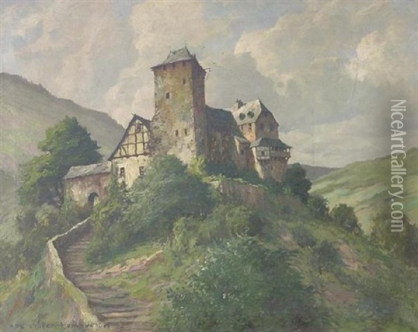 Burg In Eifellandschaft Oil Painting - Paul Puetzhofen-Hambuechen