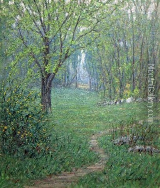 Spring Landscape With Footpath Oil Painting - Samuel Harkness Mccrea