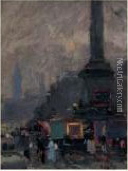 Trafalgar Square Oil Painting - Eugne-Louis Gillot