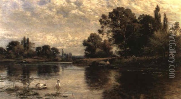 Backwater At Sunbury Oil Painting - Alfred Augustus Glendening Sr.