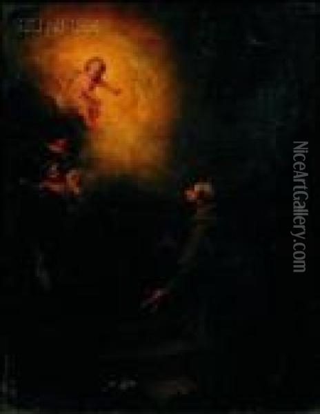 Saint Antonio With Cherubim Oil Painting - Bartolome Esteban Murillo