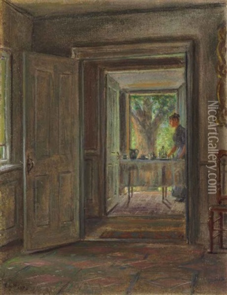 The Open Door Oil Painting - Edward Lamson Henry