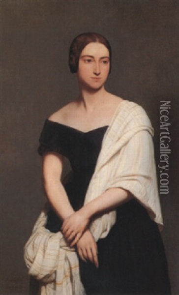 Portrait De Mme Frederick Kent Oil Painting - Ary Scheffer