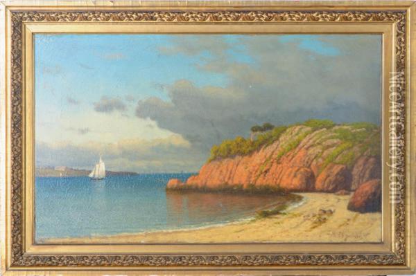 Coastal Scene Oil Painting - James Renwick Brevoort