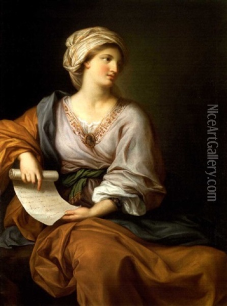 Portrait Of Emma Hamilton As A Sibyl Oil Painting - Gavin Hamilton