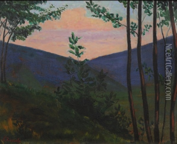 Nocturne Landscape Oil Painting - Luigi Russolo