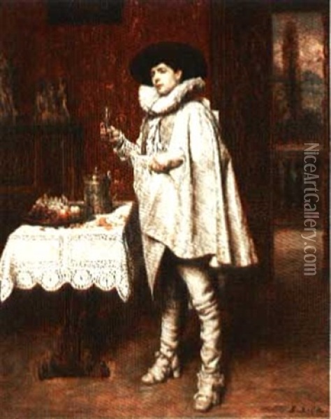 Le Repas Du Mousquetaire Oil Painting - Ferdinand Victor Leon Roybet