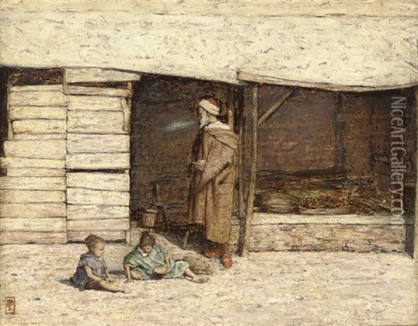A Stall At Tangiers Oil Painting - Mortimer Luddington Menpes