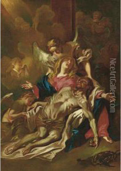 Compianto Sul Cristo Morto Oil Painting - Giuseppe Bazzani