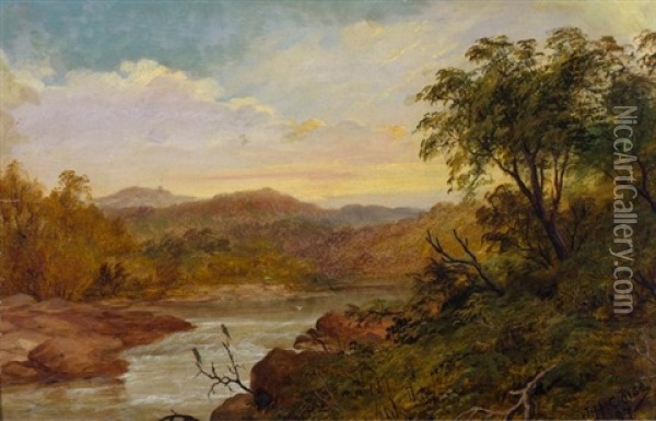Mount Macedon Looking West 1887 Oil Painting - James Howe Carse