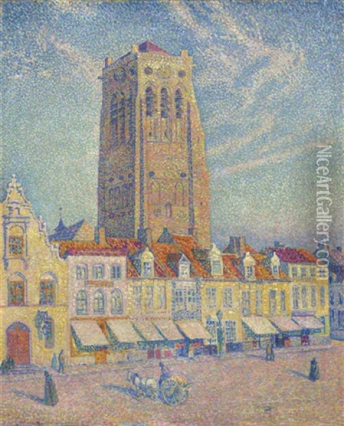 La Tour De Furnes Oil Painting - Theo van Rysselberghe