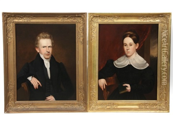 Portrait Of Joseph Wesley Harper, Jr. (+ Portrait Hannah Peck Harper; Pair_ Oil Painting - John Paradise