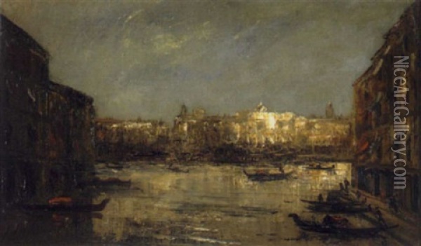 Vue De Venise Oil Painting - Edouard-Jacques Dufeu