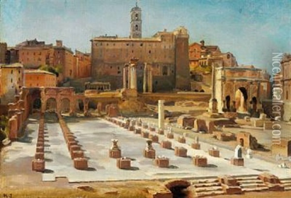 Forum Romanum I Rom Oil Painting - Karl Jensen