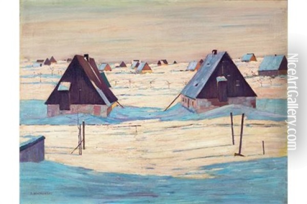 Wintertag In Georgenfeld Oil Painting - Siegfried Mackowsky