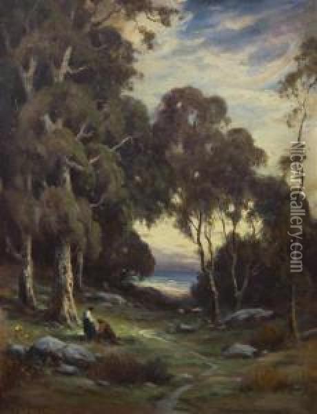 View Through The Trees, California Oil Painting - Alexis Matthew Podchernikoff