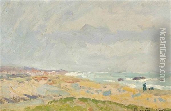 La Plage Oil Painting - Maxime Maufra