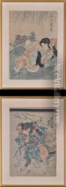 Reclining Woman Oil Painting - Kunisada