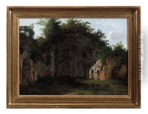 A Roman Grotto Oil Painting - Pierre Henri de Valenciennes