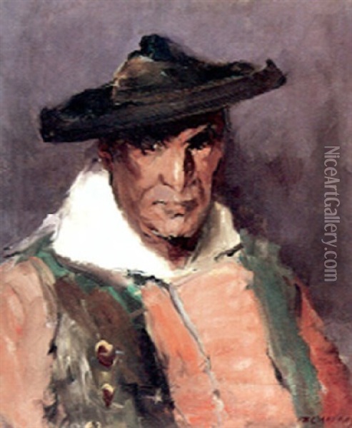 Portrait Of A Man Oil Painting - Herbert (Bert) Cressey