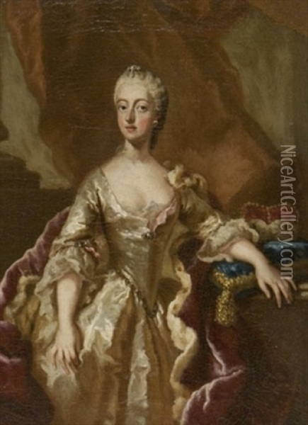 Portrait Of Maria Josepha Van Baden-baden Oil Painting - George de Marees