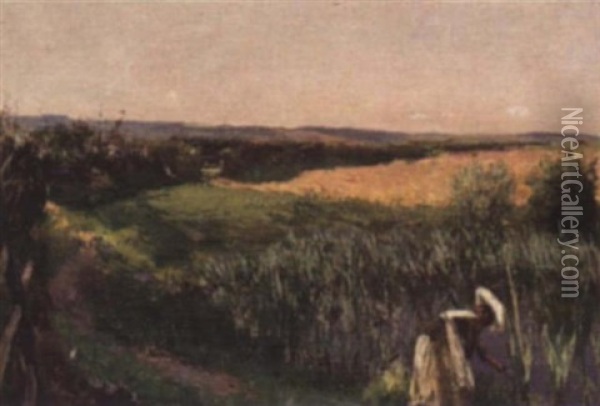 Harvest Landscape Oil Painting - William Stewart MacGeorge